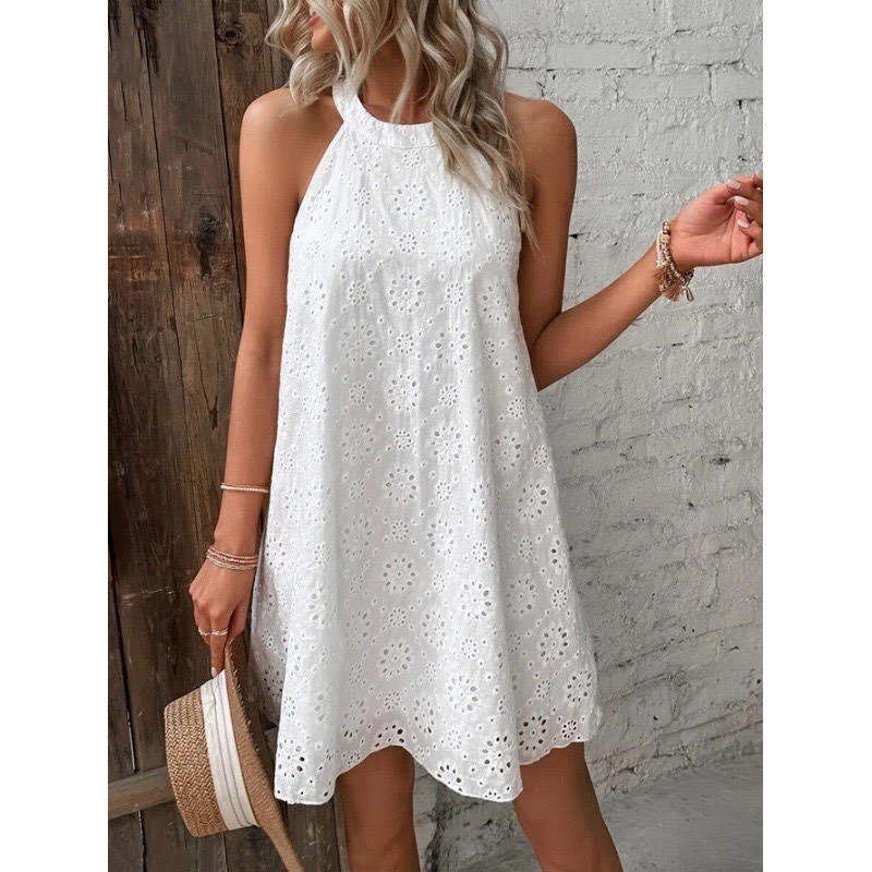 Leo Rosi Cece Crochet Halter Dress
