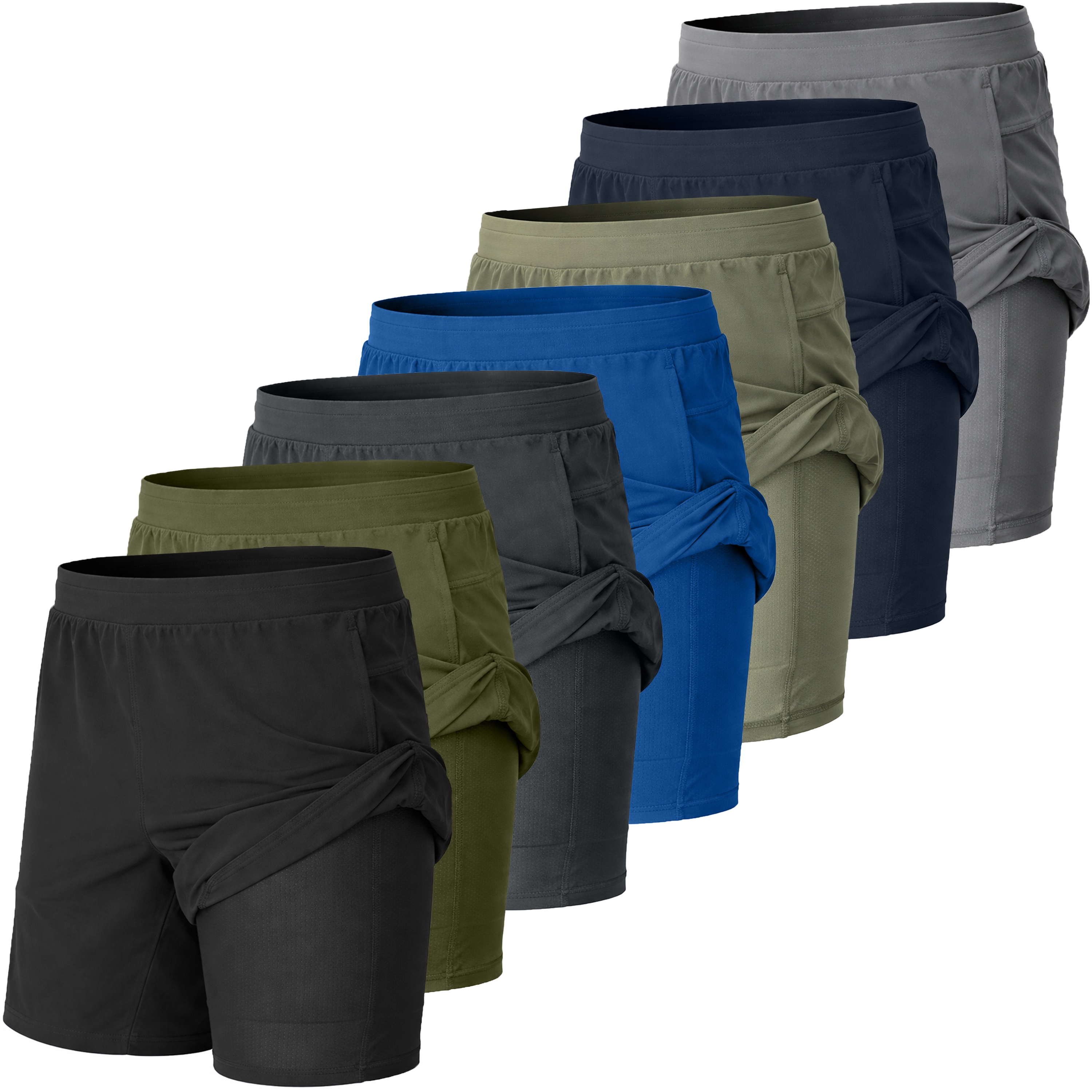 Men’s 3-Pack Quick-Dry 2-in-1 Athletic Shorts