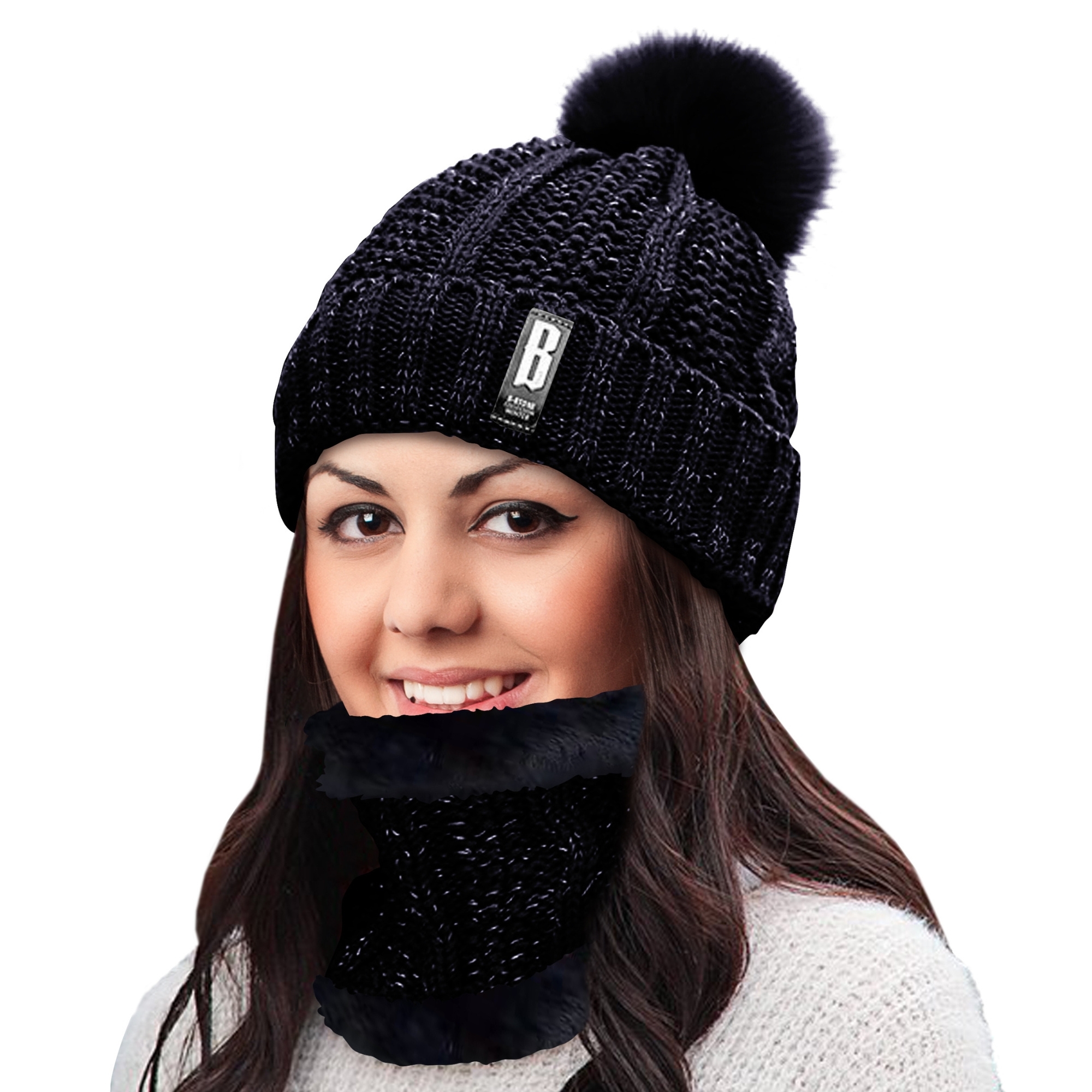 Winter Beanie Hat and Scarf Set - 8 Colors