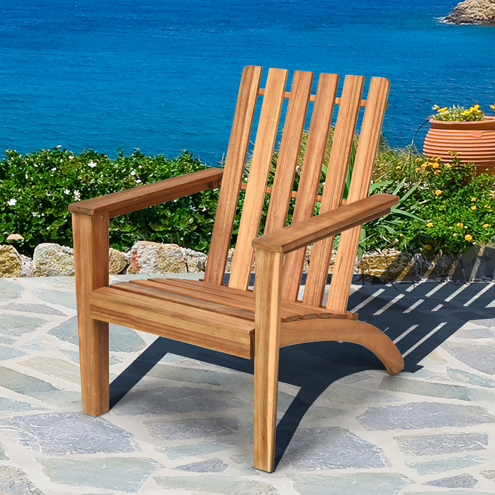 Acacia Wood Patio Adirondack Chair