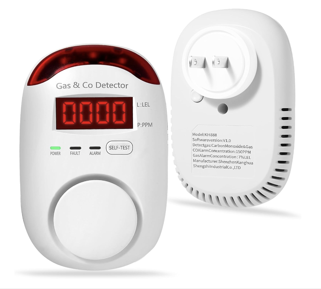 Gas & Carbon Monoxide Plug in Detector