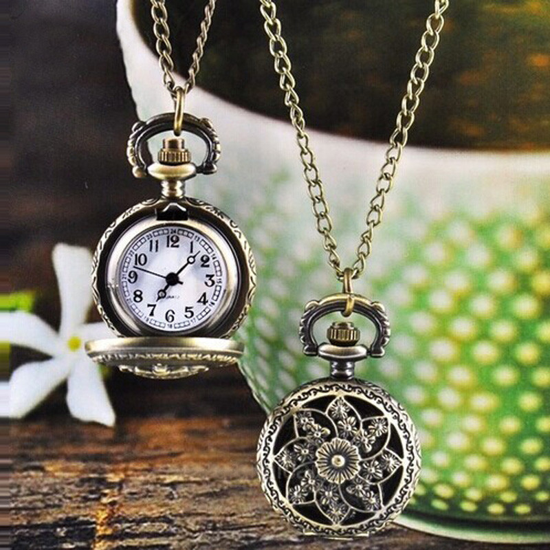 Fashion Vintage Retro Bronze Quartz Pocket Watch Pendant Chain Necklac Fashion Vintage Retro Bronze Quartz Pocket Watch Pendant Chain Necklac