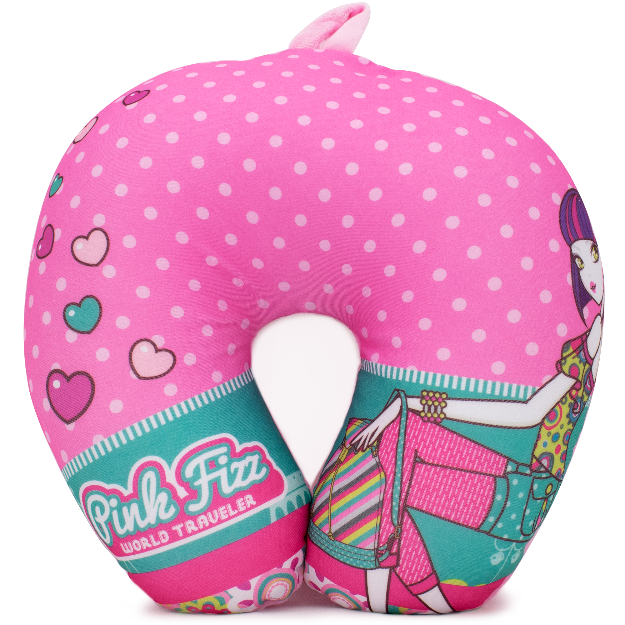 Pink Fizz Glamorous Microbeads Travel Neck Pillow for Girls