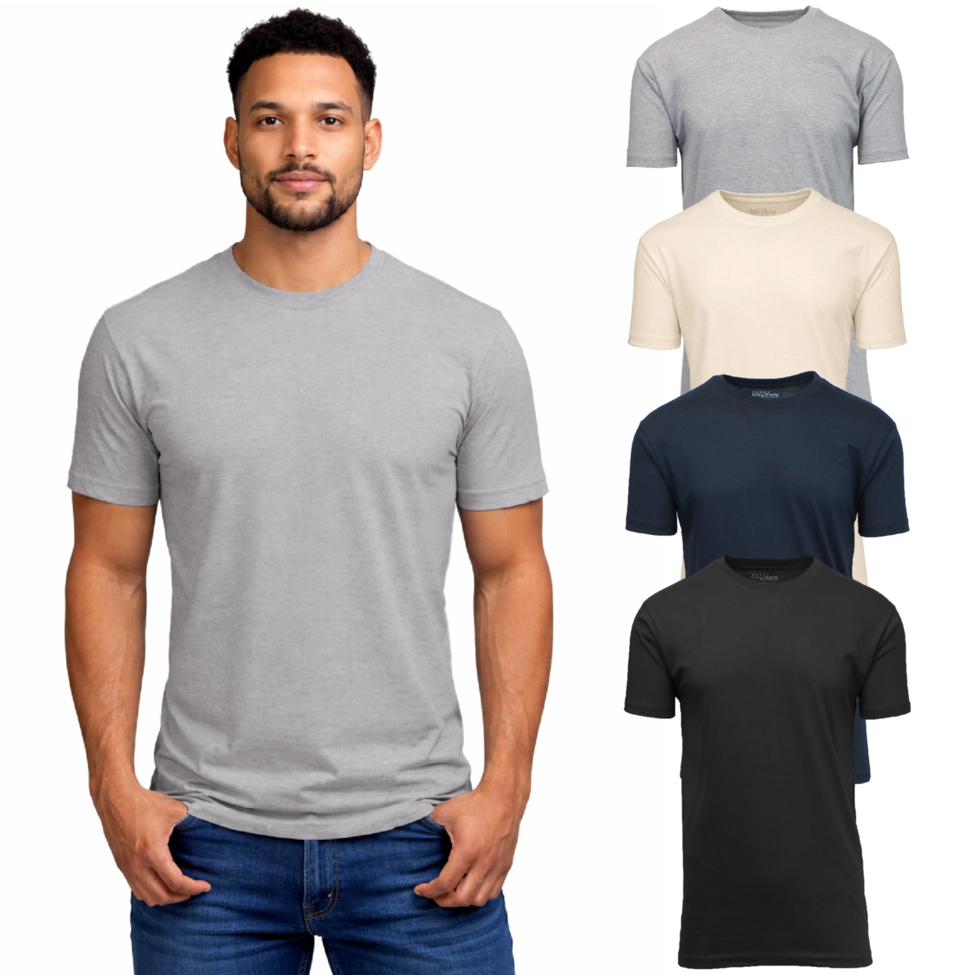 4-Pack Men's Casual Crew Neck T-Shirt Tee (S-3XL)