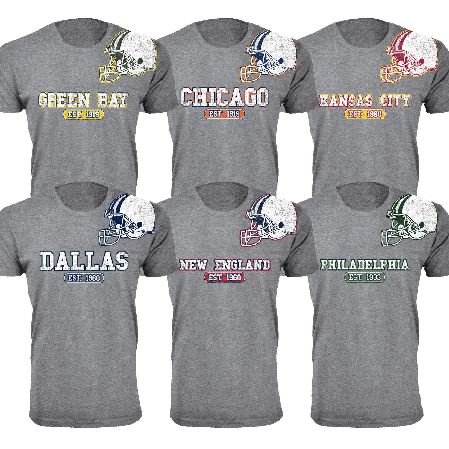 Men's Heather Grey Awesome Football Helmet T-Shirts