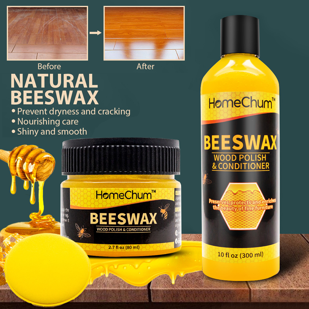 2 Pack: Beeswax Furniture Wood Polish (with Sponge*1)