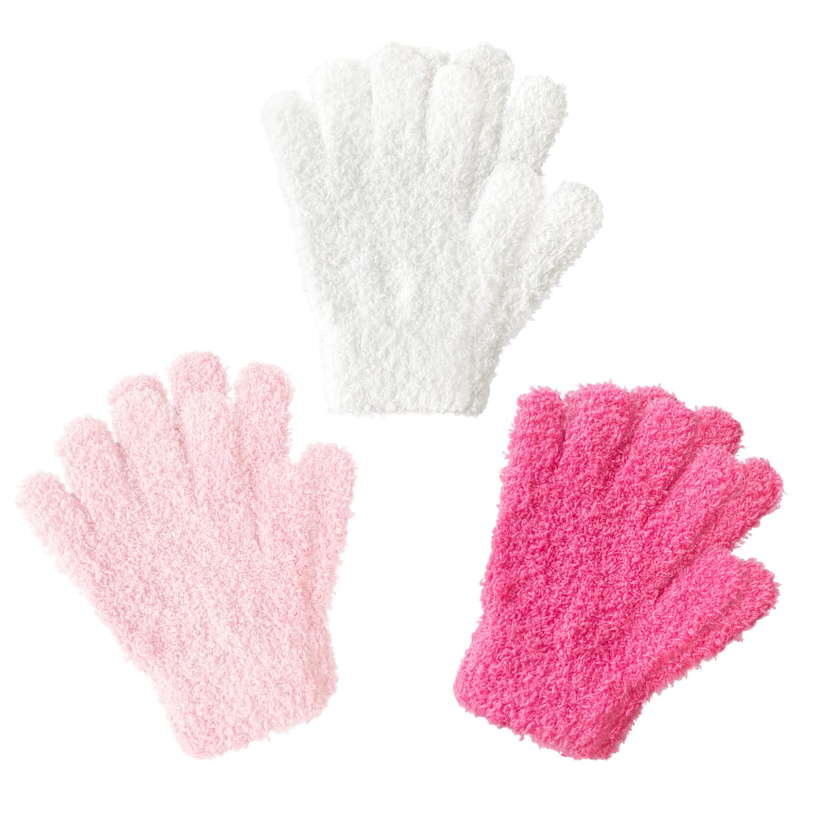3-Pairs Evridwear Youth Fluffy Cold Weather Gloves