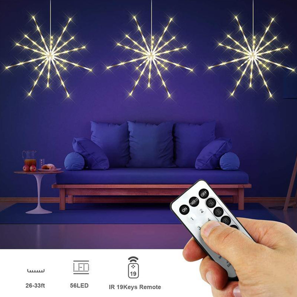 IP44 Waterproof LED String Lights Hanging Starburst Lights - 1 Pack