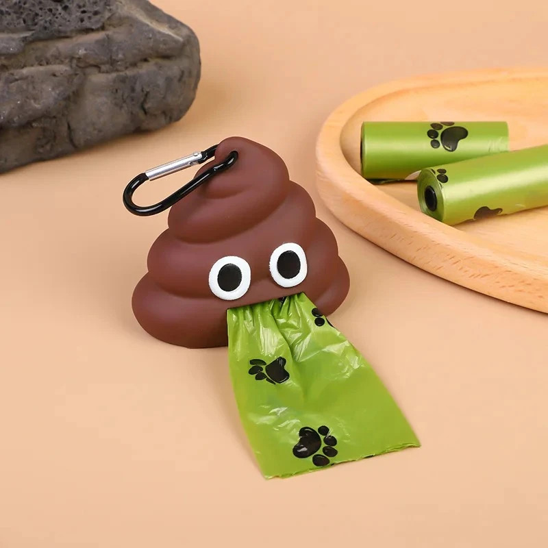 Portable Pet Dog Waste Bag Dispenser – Emoji-Shaped Poop Bag Loader