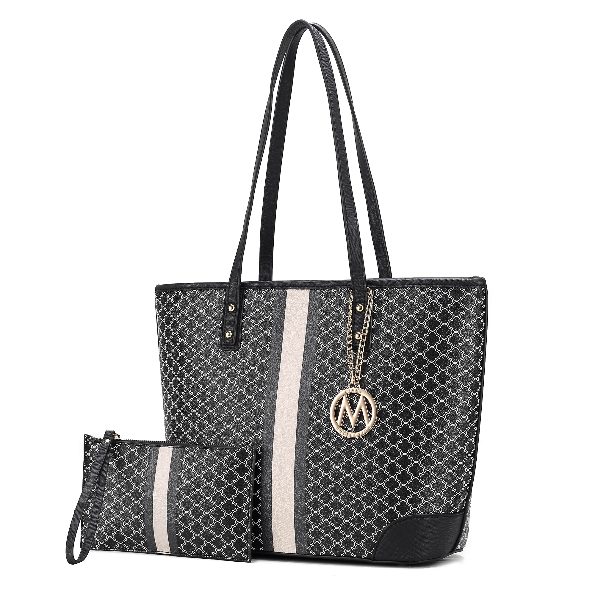 MKF Collection Arya Vegan Leather Women’s Tote Bag by Mia K with Wristlet Pouch– 2 pieces