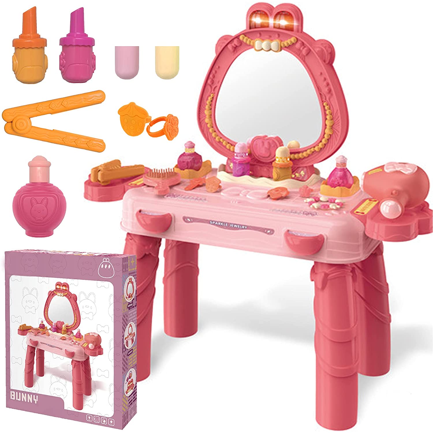 Dresser Toy, Makeup Dresser, 29 Pieces, Luxurious, Pretend Play, Makeup Set,