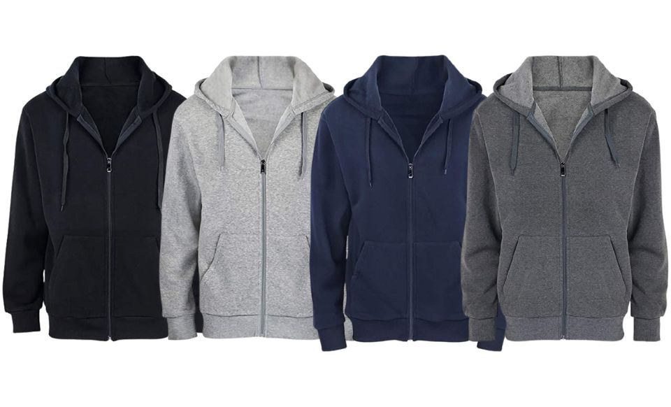 2-Pack: Assorted Men's Fleece Full-Zip Hoodies