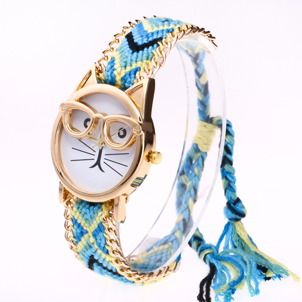 Women Knitted Weaved Rope Band Bracelet Quartz Dial Wrist Watch L49 Women Knitted Weaved Rope Band Bracelet Quartz Dial Wrist Watch L49