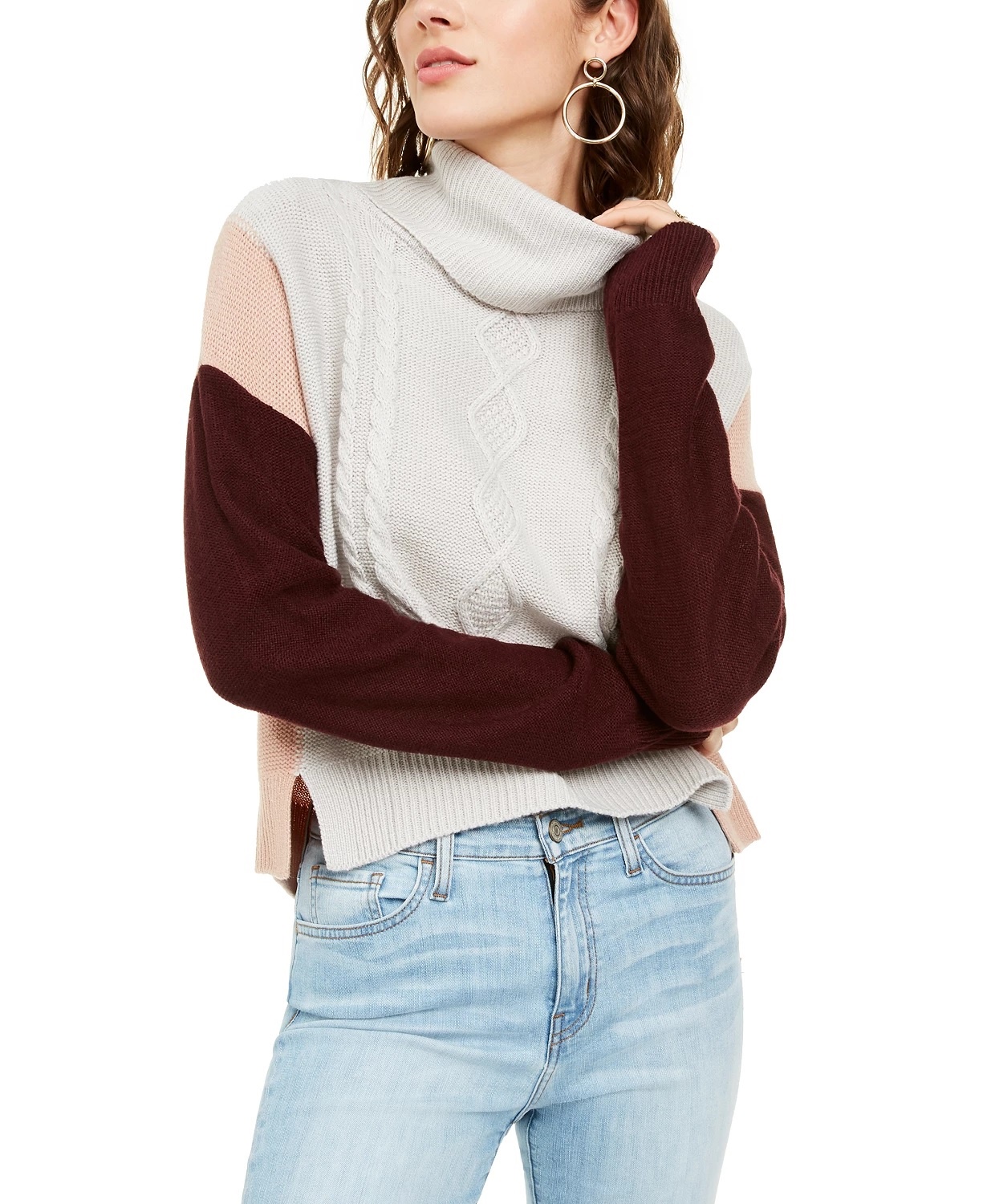 BCX Juniors' Colorblocked Knit Sweater 