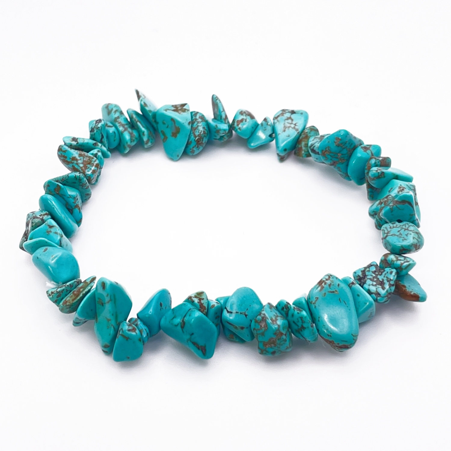 Created Turquoise Graduated Stretch Bracelet