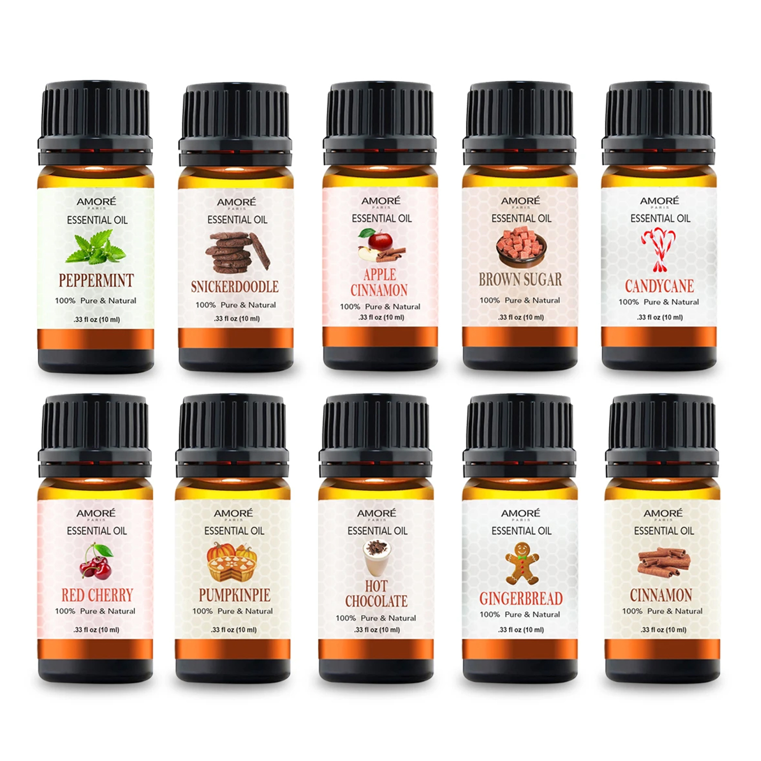 Winter Collection Therapeutic-Grade Aromatherapy Essential Oil Set (10-Piece)
