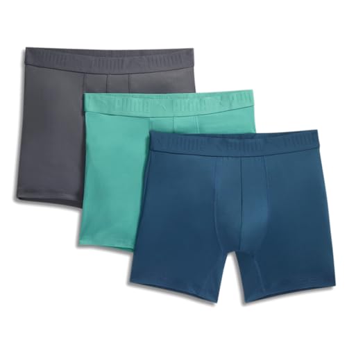 PSP24M15815 PUMA Mens 3Pk Ultra Soft Boxer Briefs  Black, Green, Grey Size S - New