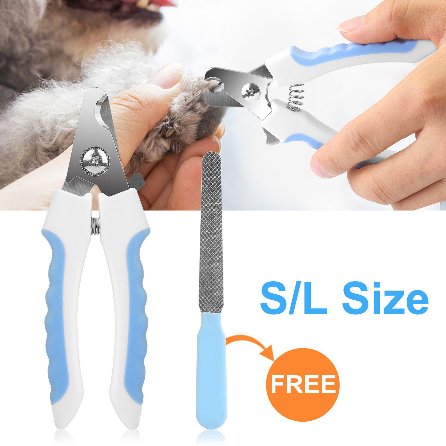 Dog Nail Clippers Pet Cat Nail Toe Trimmer Stainless Steel