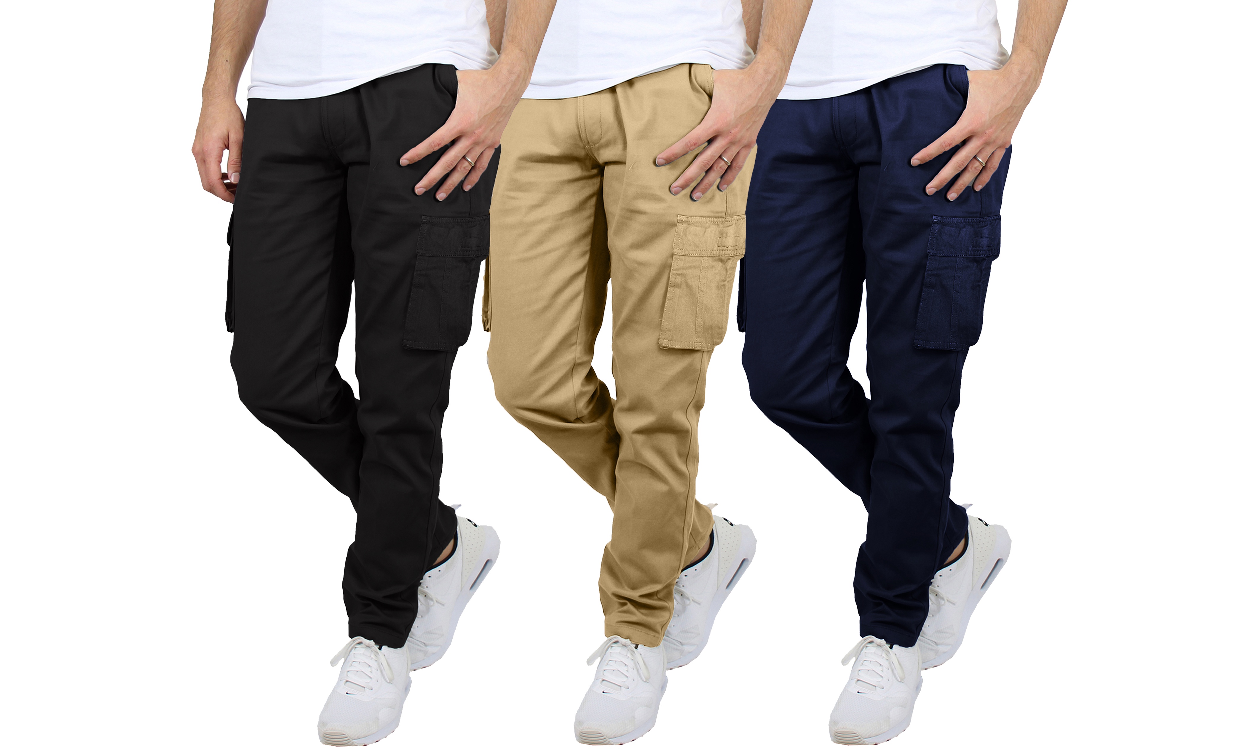 Men's Flex-Stretch Cotton Cargo Pants (31" Inseam)