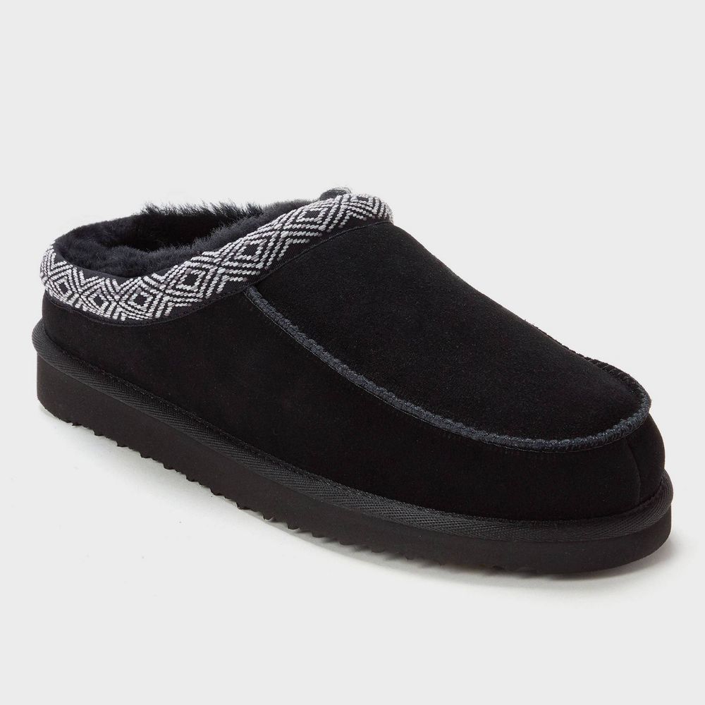 dluxe by dearfoams Men's Lith Shearling Clog Slide Slippers