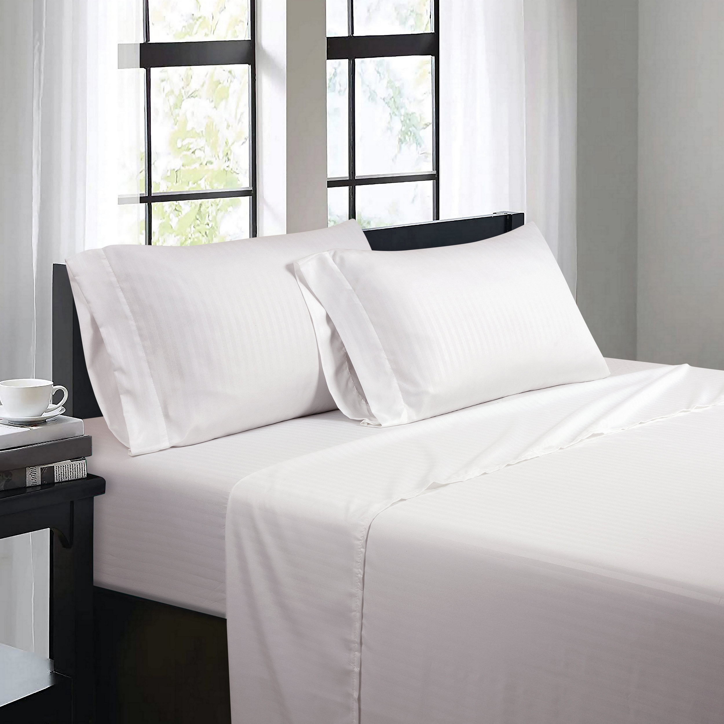 4 Piece Sheet Set Bibb Home Damask Stripe