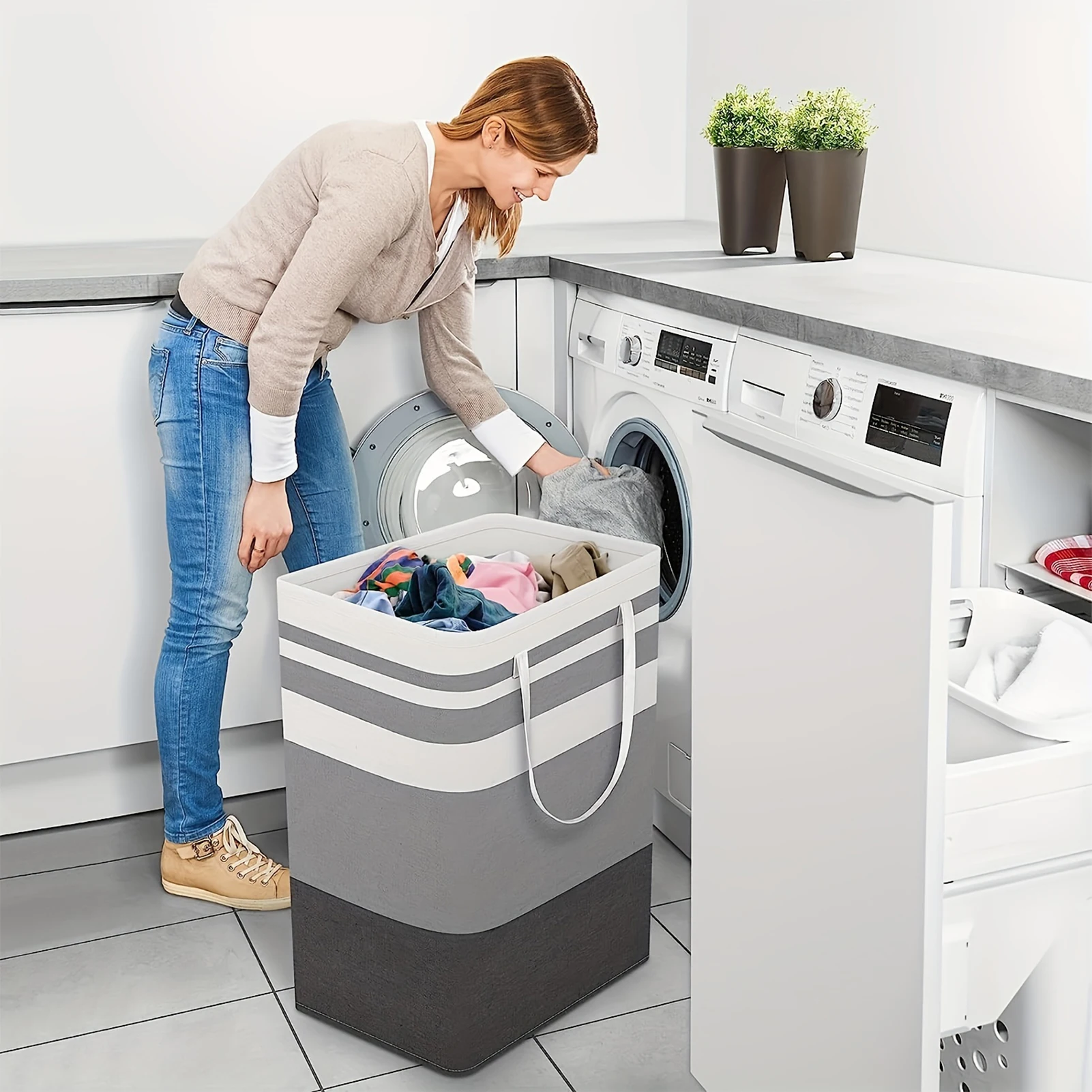 75L Large Laundry Hamper with Durable Handles