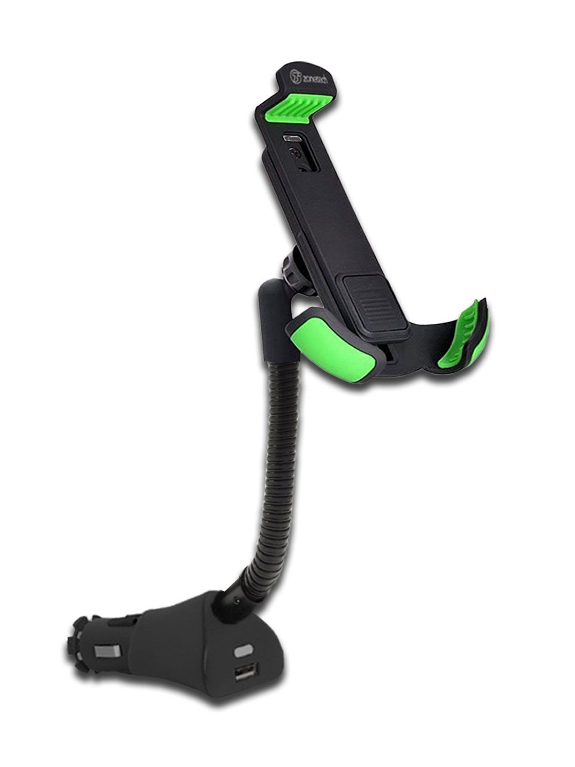 Zone Tech 360 Rotation Car Mount Charger Phone Dock Cradle Holder USB
