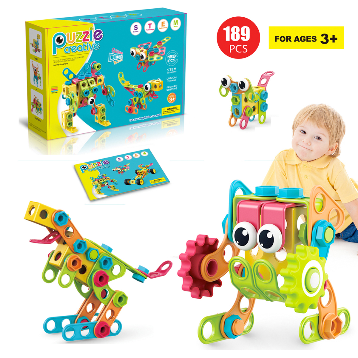 Zunammy Educational Construction Building Sets Toys for Kids ( 189 Pieces )
