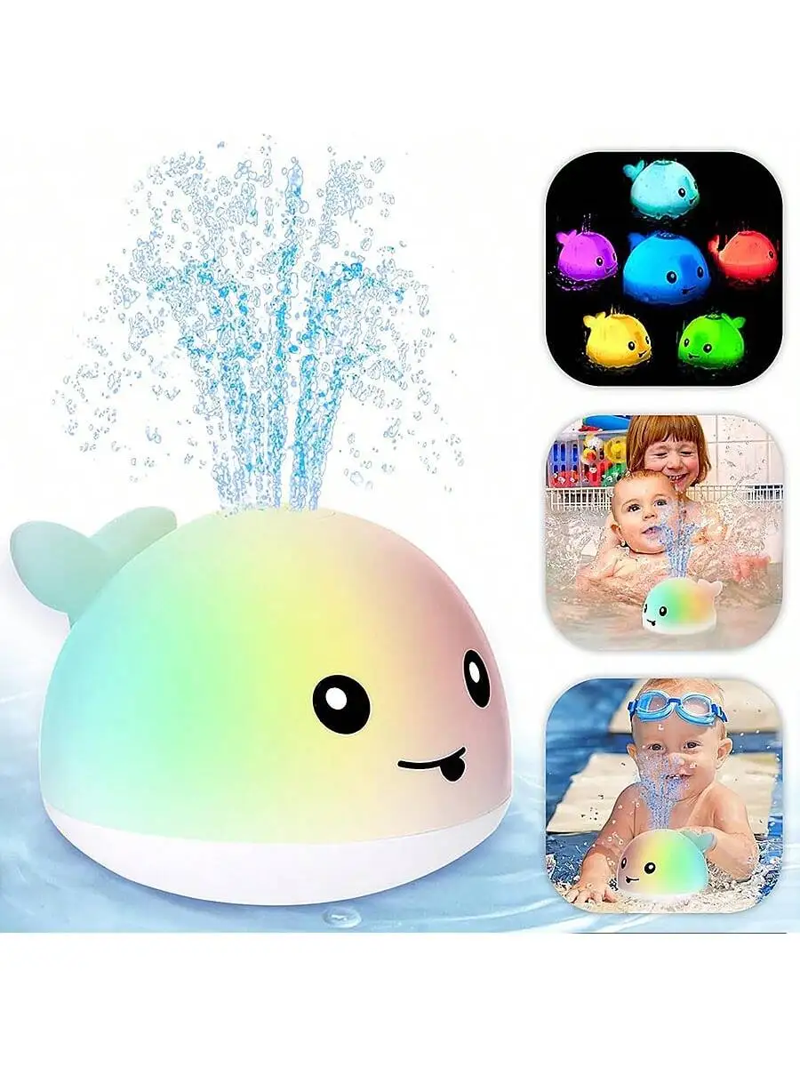 1PC Baby Bath Toys, Toddler Bath Toys for Kids Ages 1-3, Light Up Whale Bath Toy Sprinkler