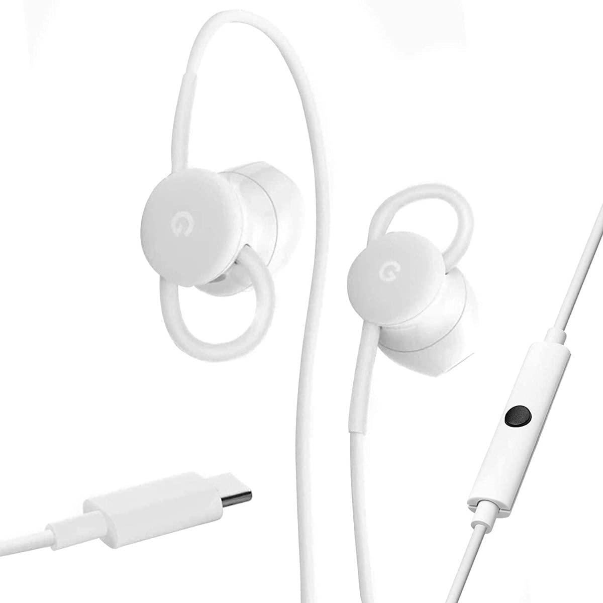 Google Wired Earbuds w/ Microphone and Volume Control - White