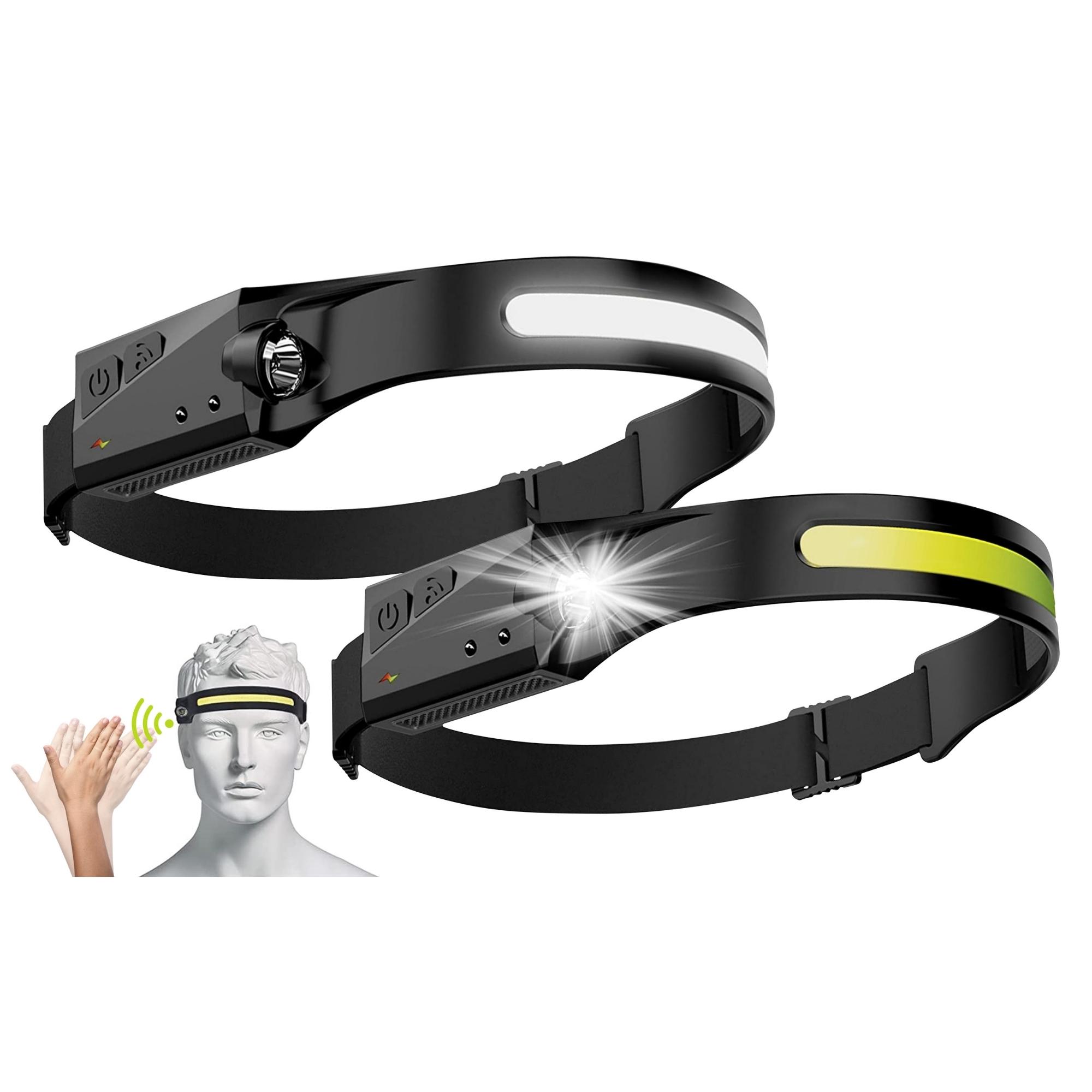 Rechargeable Waterproof LED Headlamp w/ Motion Sensor (1 or 2-Pack)