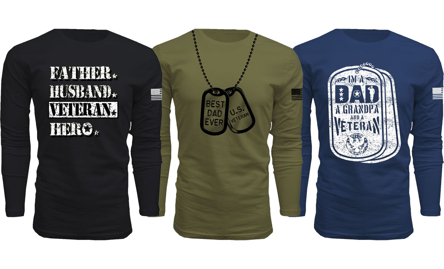 Men's U.S. Veterans Dad Long Sleeve Shirts
