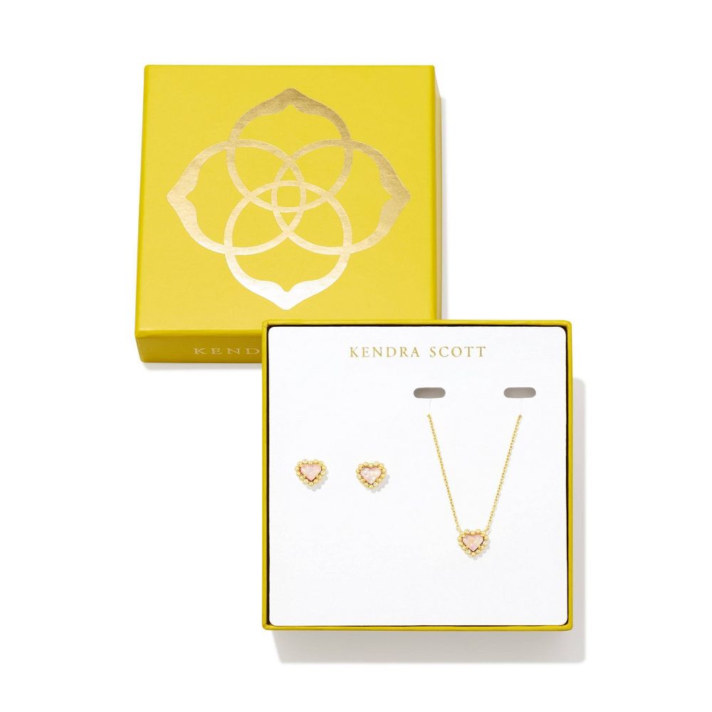 Kendra Scott Anna Framed Stud Earrings And Pendant Necklace - Iridescent Gl