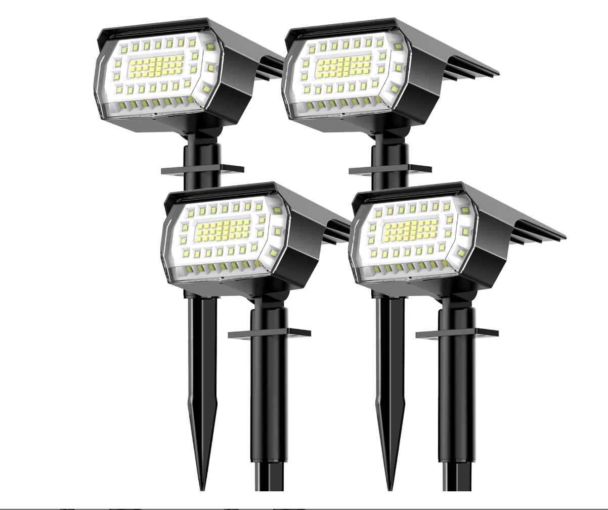 HAKOL 57-LED Solar Spotlights (4-Pack), 2-in-1, IP65 Waterproof