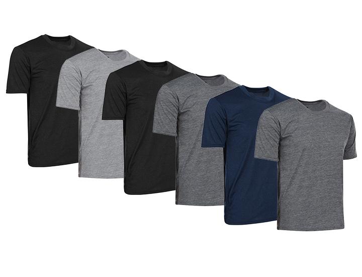6-Pack Men's Active Athletic Dry-Fit Performance Tees
