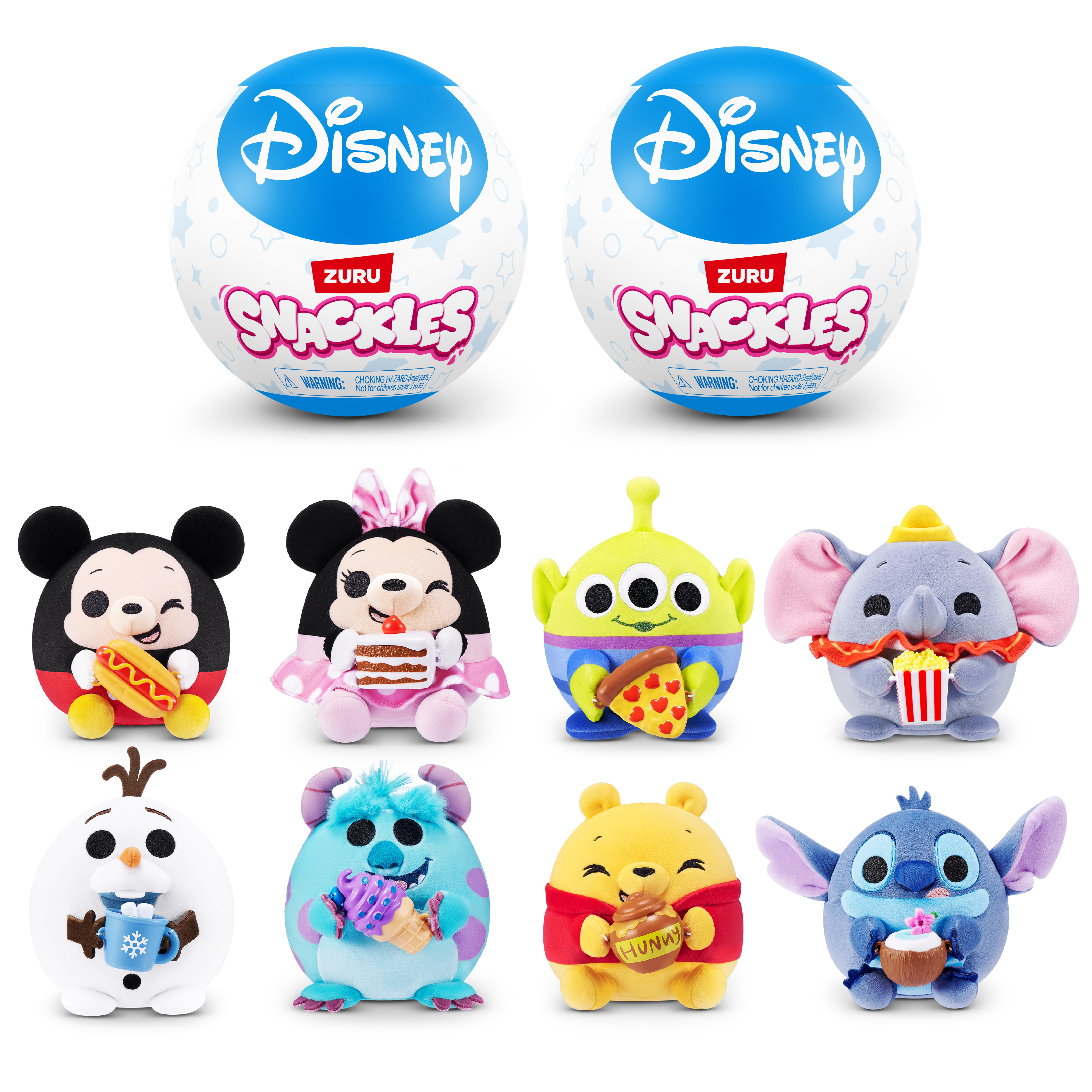 Snackles Licensed Character Disney 5-inch Plush (2-Pack ) Plush with Snack Accessory