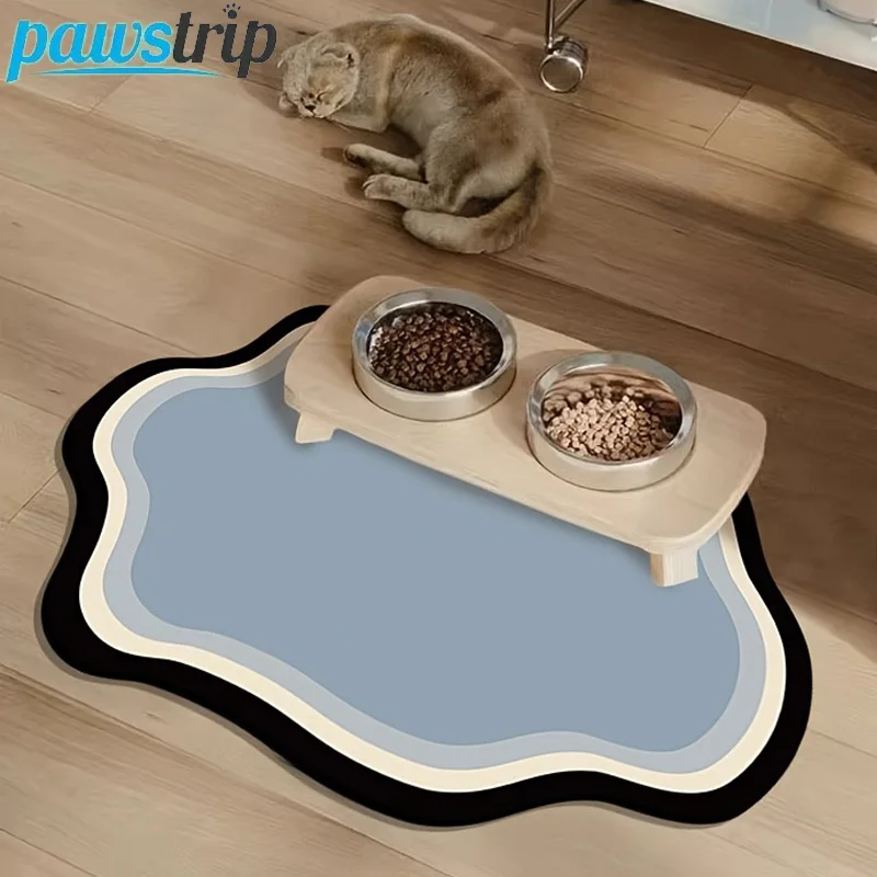 Absorbent Pet Feeding Mat Quick-dry Pet Placemat for Cats Dogs Non-Slip Cat Feeding Mat
