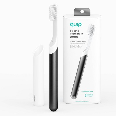 quip Metal Electric Toothbrush Starter Kit - 2-Minute Timer + Travel Case -