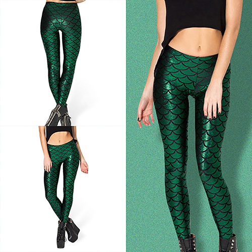 Womens Mermaid Fish Scale Printing Slim Leggings (Size M)5.77 Womens Mermaid Fish Scale Printing Slim Leggings (Size M)5.77