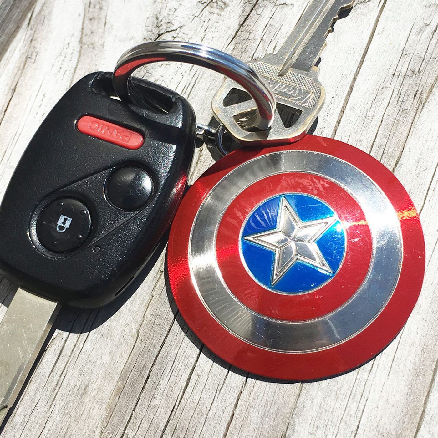 Captain America Movie Metal Shield Keychain