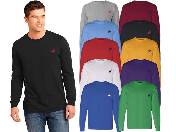 4-Pack: Pacific Polo Club Men's Cotton Long Sleeve T-Shirts