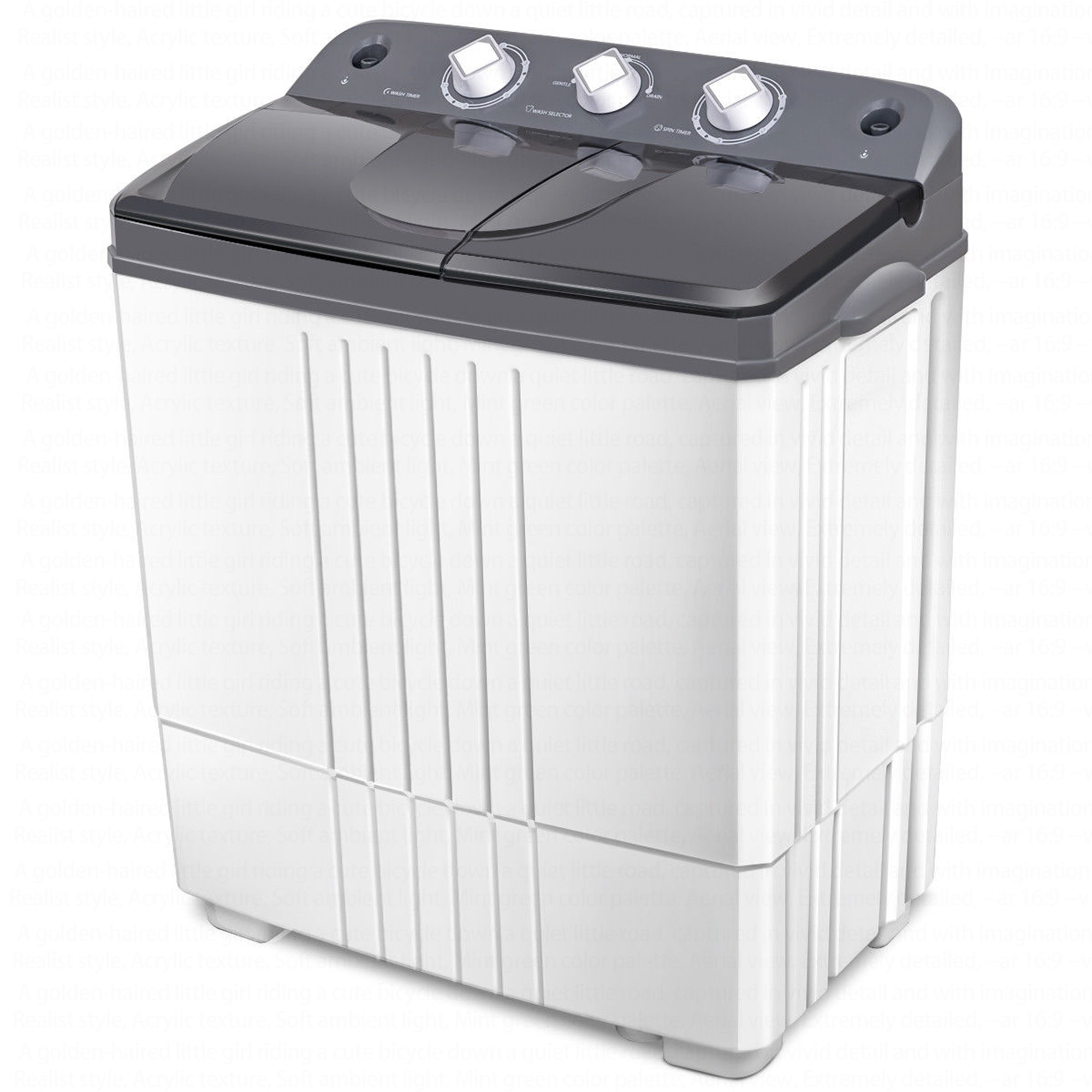 Costway Portable Mini Compact Twin Tub 20Lbs Total Washing Machine Washer S