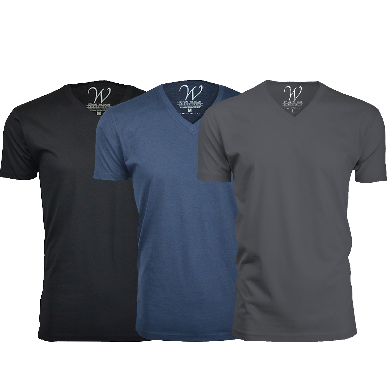 Men's 3-Pack Ultra Soft Sueded Semi-fitted V-Neck T-Shirts