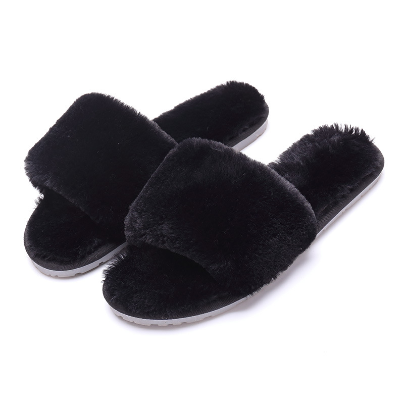 Haute Edition Women's Faux Fur Slide On House Slippers 