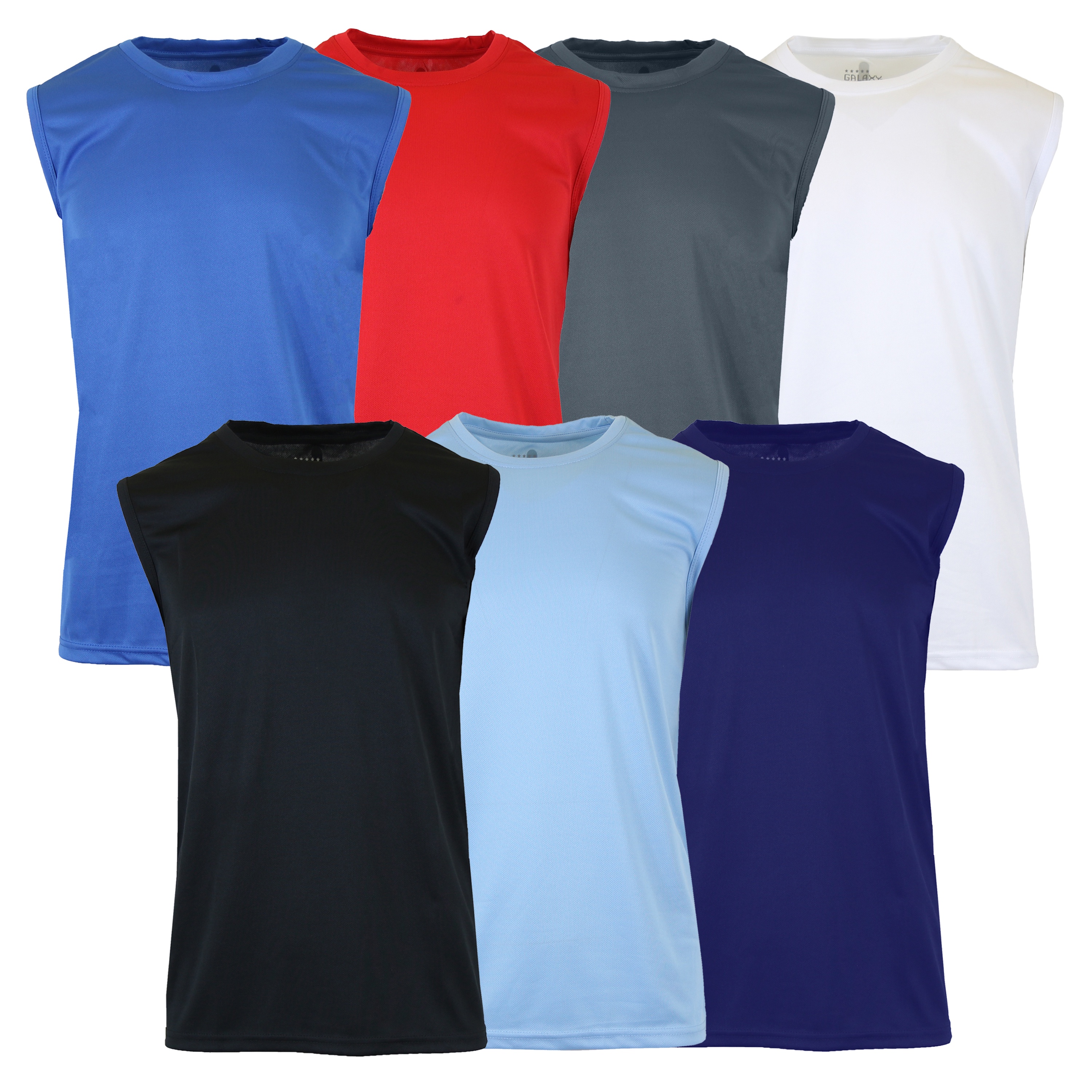 5-Pack Men's Performance Moisture Wicking Active Short Sleeve & Muscle Tee