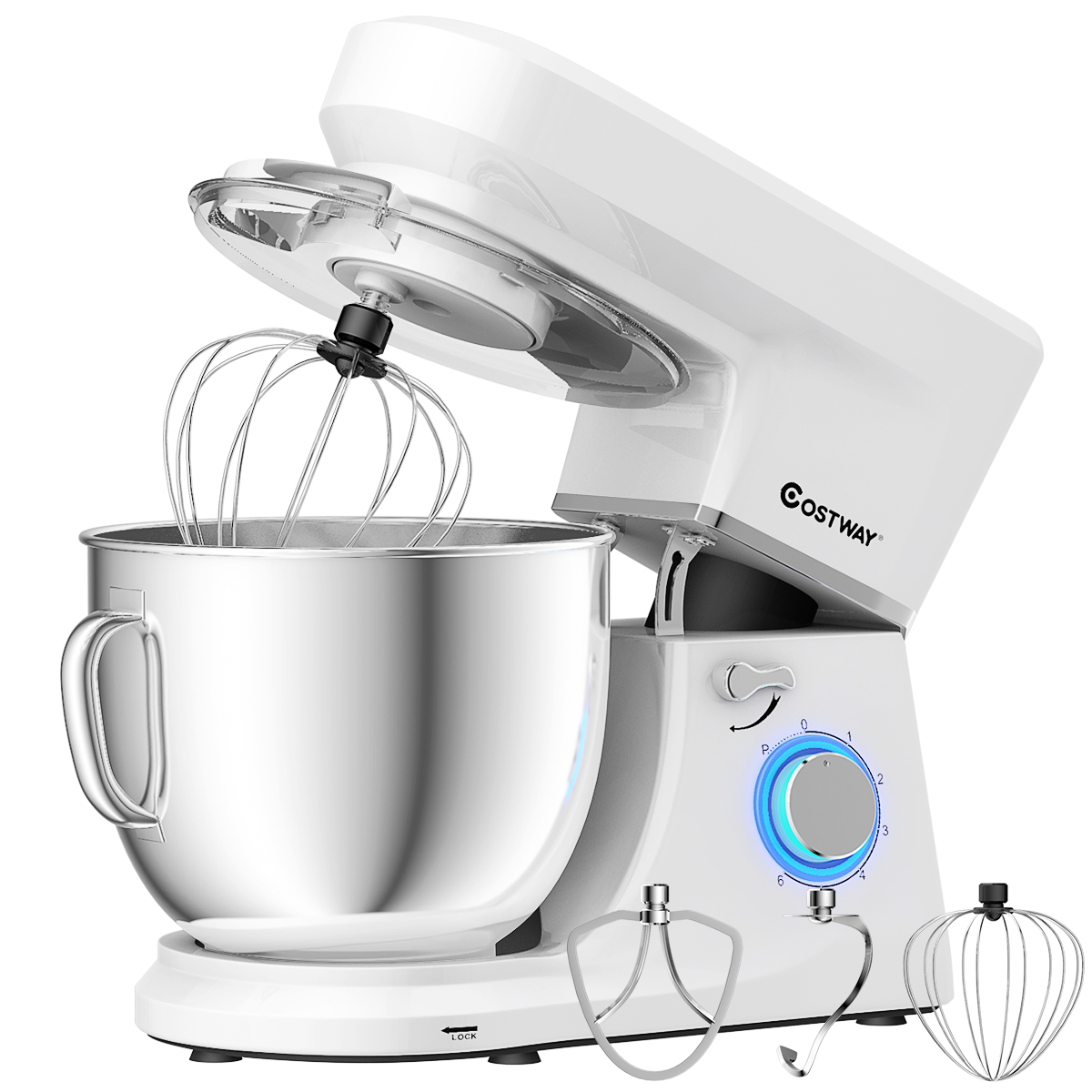 Costway Tilt-Head Stand Mixer 7.5 Qt 6 Speed 660W