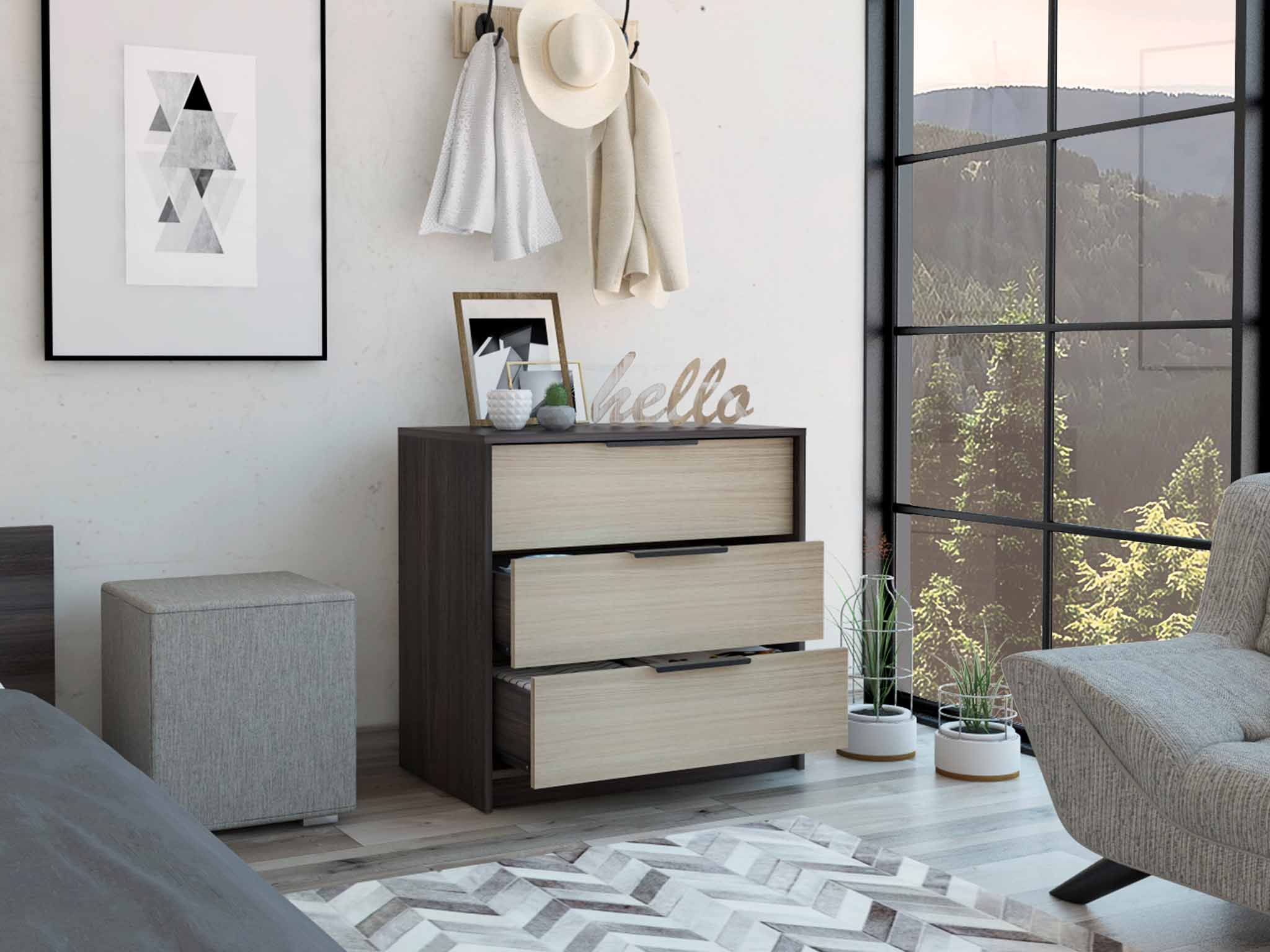 FM FURNITURE Washington Dresser, With Three Drawers