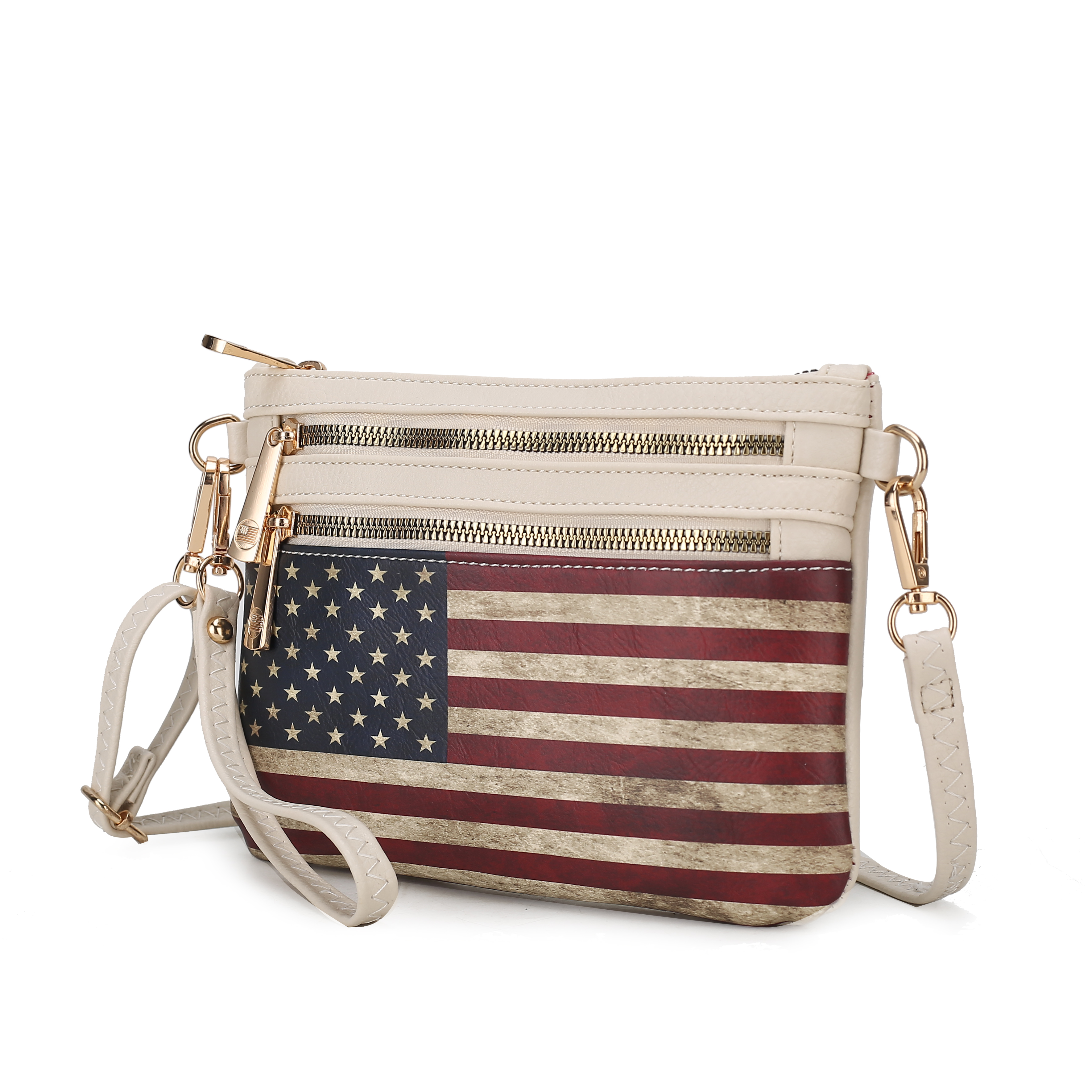 MKF Collection Alisson Vegan Leather Women’s FLAG Crossbody/Wristlet Bag by Mia K