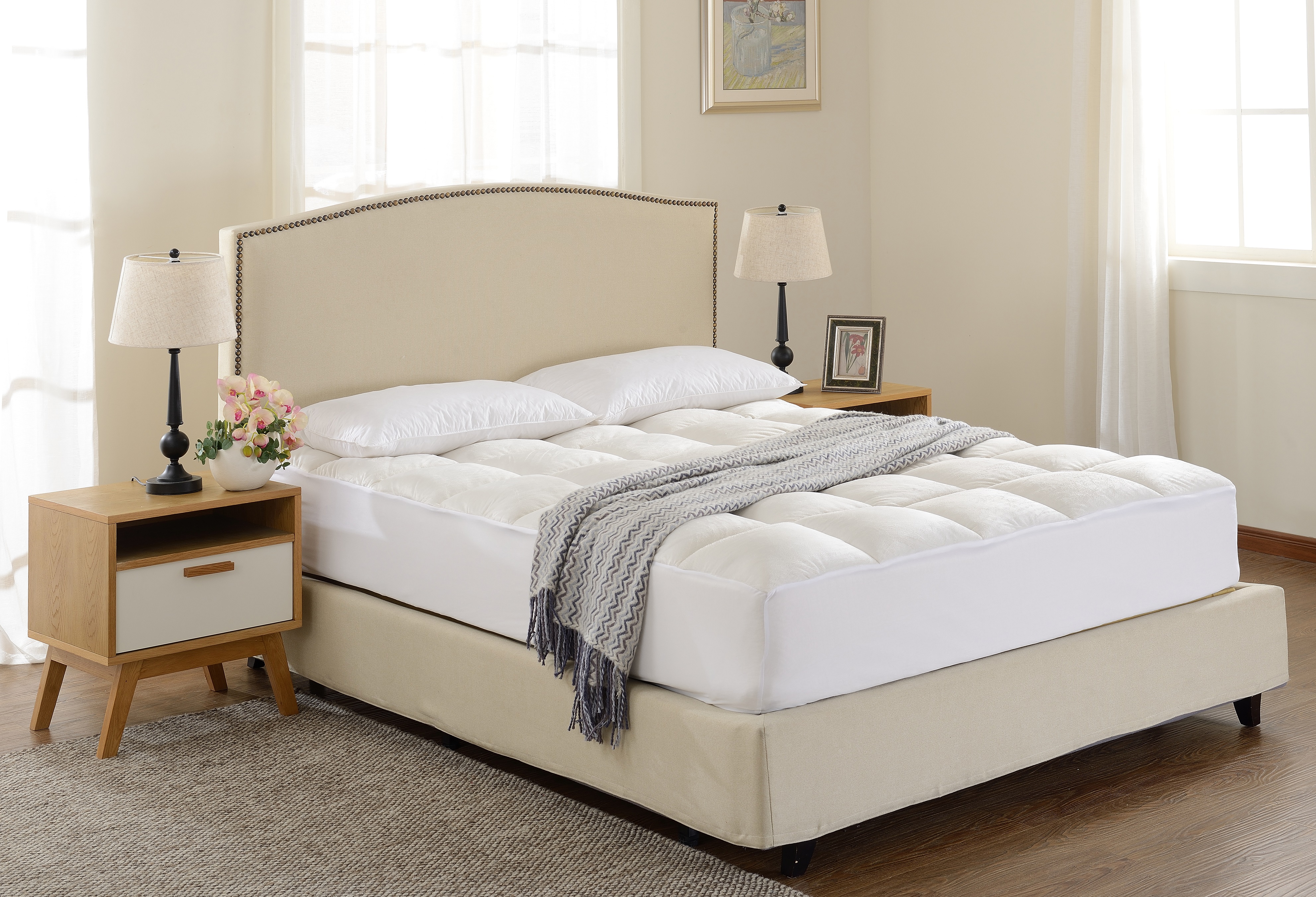 Ultra Soft Mattress Topper | Silky Smooth and Plush Hypoallergenic Mattress Pad