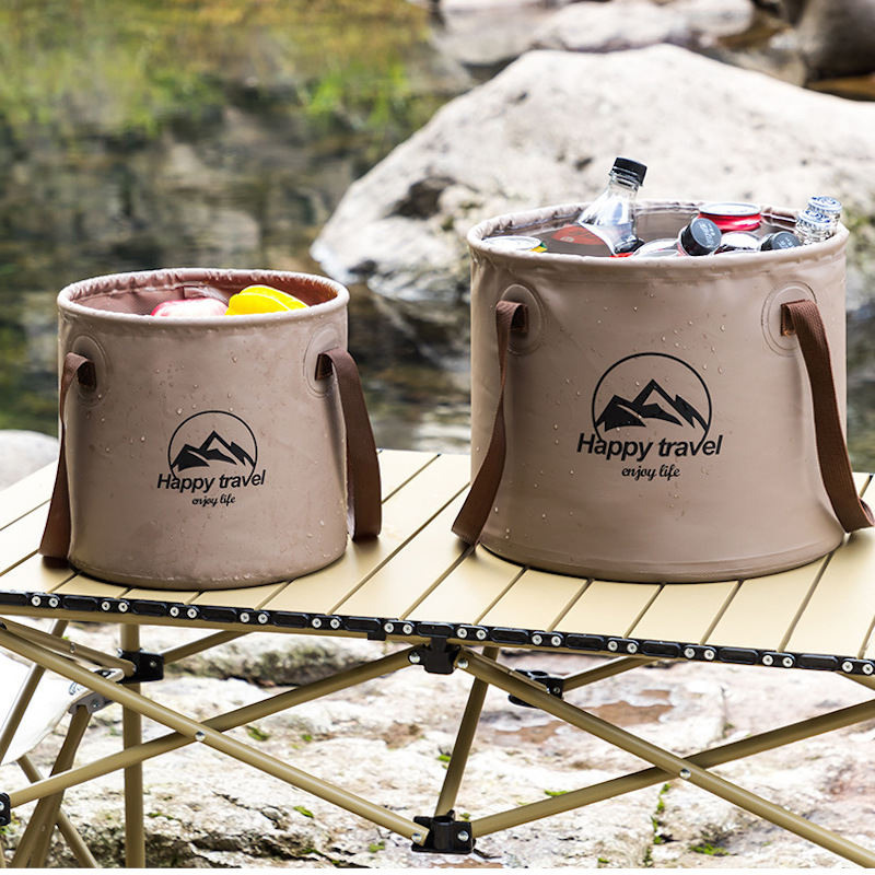 Camping Foldable Water Storage Bucket Outdoor Water Bucket For Traveling Camping Hiking Fishing - 2 Colors